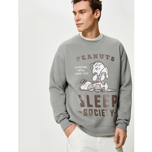 Snoopy Bisiklet Yaka Sweat Rahat Kesim Lisanslı Baskılı