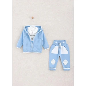 Mimbo Kids Erkek Bebek Için  3'lü Kışlık Takım - Hırka, Pantolon ve T-Shirt