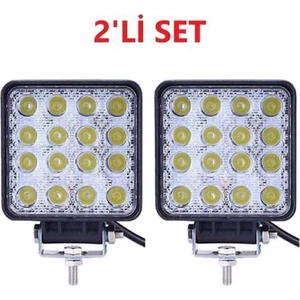 Off Road Sis Farı - Lamba 16 Led Kare Çalışma Lambası 2 Adet