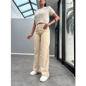 Krem Wide-Leg Jean