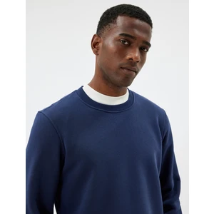 Bisiklet Yaka Sweatshirt Uzun Kollu Şardonlu