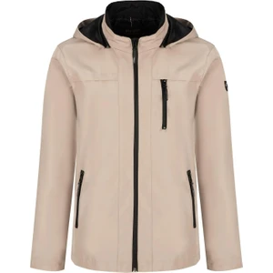 Erkek Krem  Su Geçirmez Iç Cepli Çıkartılabilir Kapüşonlu Yazlık Mont