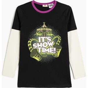 Beetlejuice Tişört Lisanslı Uzun Kollu Bisiklet Yaka Pamuklu