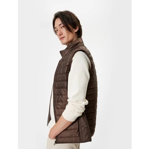 Şişme Yelek Slim Fit Dik Yaka Cep Detaylı