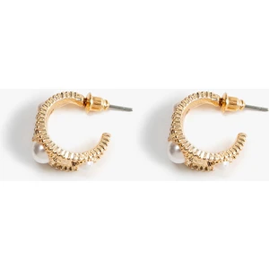 Halka Küpe Inci Detaylı Dokulu