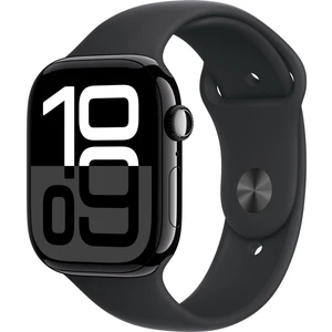 Watch Series 10 GPS + Cellular, 42 mm Simsiyah Alüminyum Kasa ve Siyah Spor Kordon - S/M