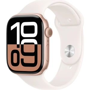 Watch Series 10 GPS, 42 mm Roze Altın Rengi Alüminyum Kasa ve Bulut Pembesi Spor Kordon - S/M