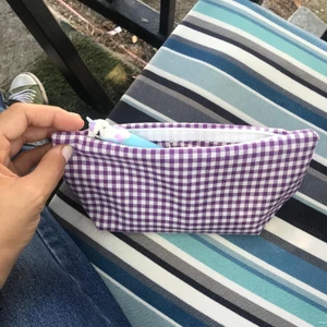 Sumicorn Design Mor Pötikareli Tek Gözlü Bez Kalemlik Kalem Kutusu