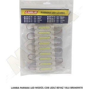Parmak Led Modül Cob Ledli Beyaz Su Geçirmez (12 V)(10 Adet)