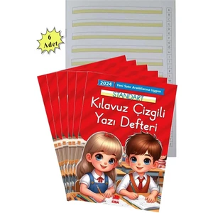 Yeni Müfradat Güzel Yazı Defteri Orta Boy 16.5X24  24 Yaprak 6 Adet Standart Kılavuz Çizgili Yazı Defteri Satır Aralıklarına Uygun