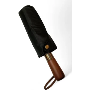 Full Otomatik Ahşap Saplı Siyah Renk Erkek Şemsiye Tek Tuş Açma-Kapama Tam Otomatik Marlux Şemsiye 105 cm Çap 16 Telli