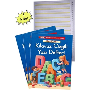 Yeni Müfradat Güzel Yazı Defteri A4 19X27 cm 24 Yaprak 3 Adet Standart Kılavuz Çizgili Yazı Defteri Satır Aralıklarına Uygun