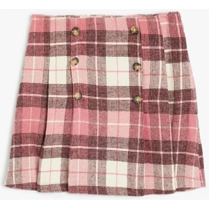 Pileli Etek Düğme Detaylı