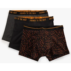 3'lü Boxer Seti Slogan Baskılı Pamuklu