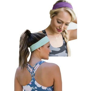 Salvia Dione 2'li Spor Saç Bantları - Kadın & Erkek Spor Tenis Yoga Koşu Makyaj Cilt Maskesi Yüz Yıkama Tarz Ter Kafa Bandı Unisex Kombin Esnek Saç Bandı Seti