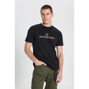 All Terrain Gear Regular Fit Normal Kesim Bisiklet Yaka %100 Pamuk Bej Tişört