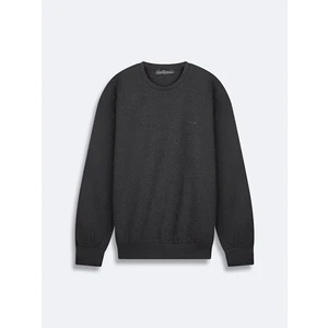 Erkek Sıfır Yaka Uzun Kollu Antrasit Sweatshırt