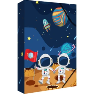 Noki Kutu Klasör Desenli Lastikli 3201DL 1