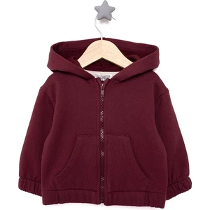 Basic Şardonlu Üç Iplik Kapüşonlu Hırka Kız Bebek