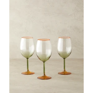 Citrus Cam 3'lü Kadeh Amber-Yeşil