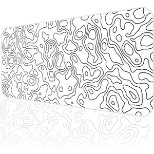 White Topography Map Ilyuka MP079040 Xxl Büyük Boy Gaming Oyuncu Mousepad 90X40CM