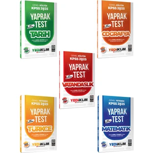 Yediiklim Yayınları 2025 KPSS Genel Yetenek Genel Kültür Yaprak Test 5 li Set