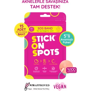 Stick On Spots Sos Band - 15 Adet Yüz Patch x5 Sos Bant