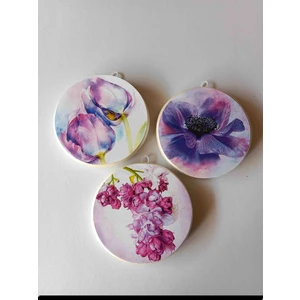 Zeymin Art Çiçek Temalı 3 Lü Duvar Süsü