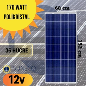 170W Watt Polikristal Güneş Paneli A Sınıf
