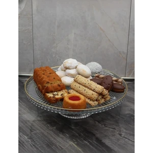 Palermo Ayaklı Kek Pasta Kurabiye Tatlı Sunum Tabağı 32 cm Sunumluk Ikramlık Tabak
