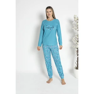 Kadın Kışlık Çiçek Desenli Termal Pijama Takımı