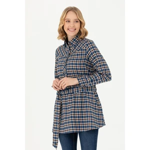 U.S. Polo Assn. Kadın Lacivert Gömlek Desenli 50271513-VR033