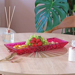 Bölmeli Kayık Tabak Pembe