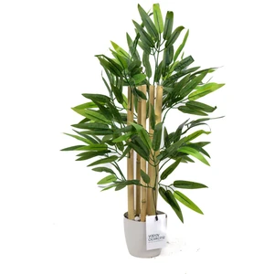 Taş Detaylı Saksıda 60 cm Yapay Bambu Ağacı