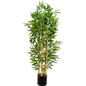 5 Gövdeli Yoğun Yapraklı 120 cm Yapay Bambu Ağacı