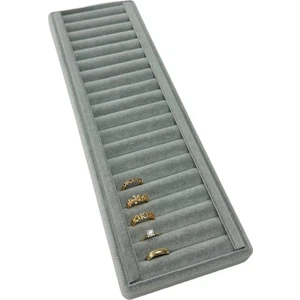Megass Dekor Yerli Üretim Süet Kumaş Gri Renk 35/11 cm Kelepçe-Bileklik Stand