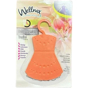 Wellnax Breeze Refresh Dolap ve Gardırop Ferahlatıcısı Tropikal - Elbise Dolabı Kokusu - Dolap ve Çekmece Koku Kesesi X1