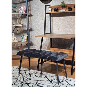 Siyah Boyalı Füme Oturak Metal Sivriltme Ayaklı Babyface Puf & Bench & Oturak