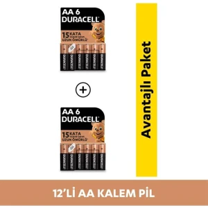 Alkalin Aa  Kalem Pil, 1,5V (LR03 / MN2400), 6'lı Paket x 2