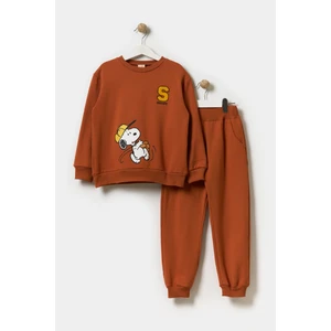 Erkek Çocuk 2 Iplik Şardonlu Pamuklu Snoopy Oversize Eşofman Takımı