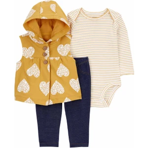 Kız Bebek Yelekli Set 3'lü Paket