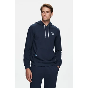 Nevada Lacivert Kapüşonlu Baskılı Standard Fit Erkek Sweatshirt