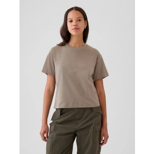 Kadın Gri Supima® Pamuk Relaxed T-Shirt