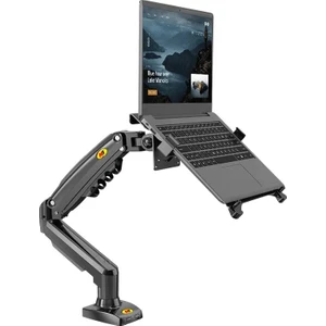 Umotech Nb F80-FP Amortisörlü 10"-17" Laptop Standı - 17-30"monitör Tutucu Ayarlanabilir Masaüstü Tutucu Profesyonel ve Yenilikçi Tasarım