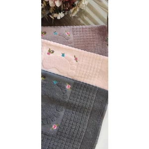 (3.lü Set) Çeyizlik 50 x 70 cm. Lüks Nakışlı Jaklarlı Ayak Havlusu Yeni Sezon