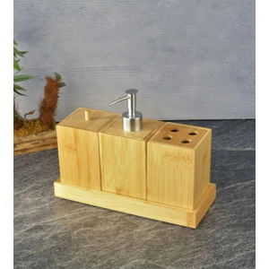 SİHİRLİ AYAKLAR Bambu Banyo Seti Diş Fırçalıklı Sabunluklu ve Pamukluklu