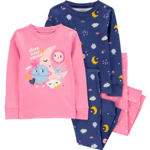 Küçük Kız Çocuk Pijama Set 4'lü Paket