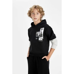 Erkek Çocuk Kapüşonlu Baskılı Sweatshirt C9793A824AU