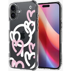 iPhone 16 Kılıf Ultra Hybrid MagFit MagSafe özellikli Hearts White Pink - ACS08280