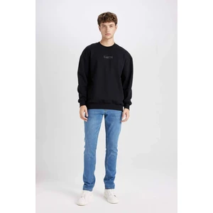 Boxy Fit Bisiklet Yaka Baskılı Sweatshirt V5306AZ24AU